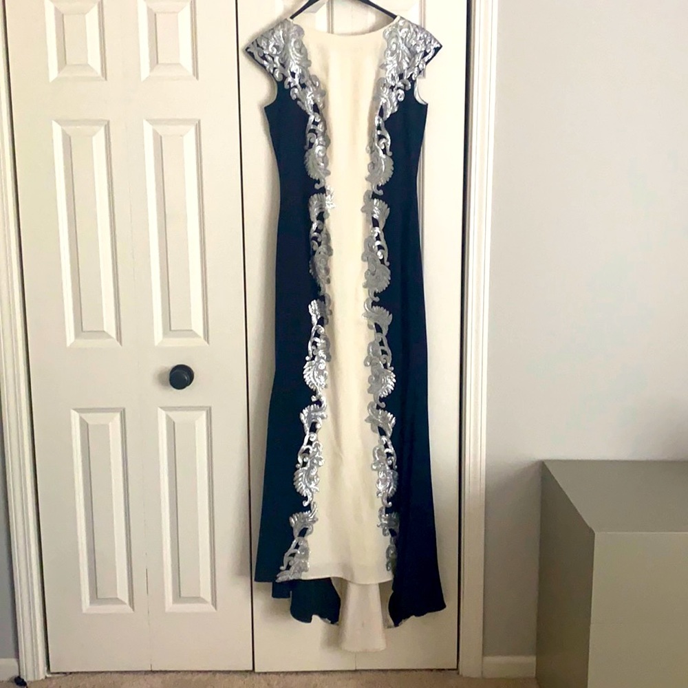 Tadashi Shoji gown navy blue